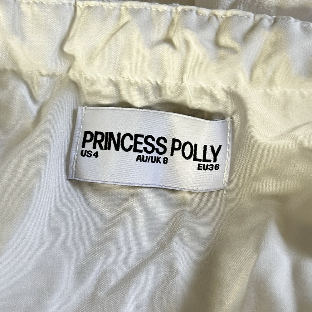 Princess Polly Tank Top Cami Womens 4 White Sleeveless Eyelet Boho‎ Western - Picture 5 of 6